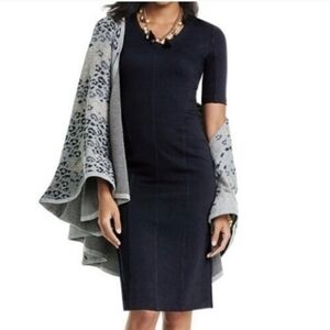 CAbi CLAIRE BLACK MIDI DRESS, SZ 6